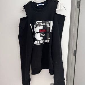SJYP black cold shoulder sweatshirt M